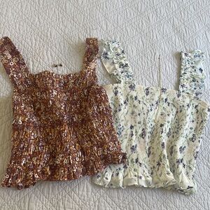 Everlane and Express Floral Spring Top Bundle